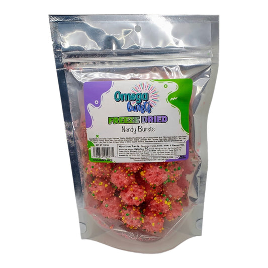 Omega Bursts Freeze Dried Candy "Nerdy Bursts": Unleash Playful Flavors with Omega Bursts Freeze Dried Candies 1ct/ 0.75 oz