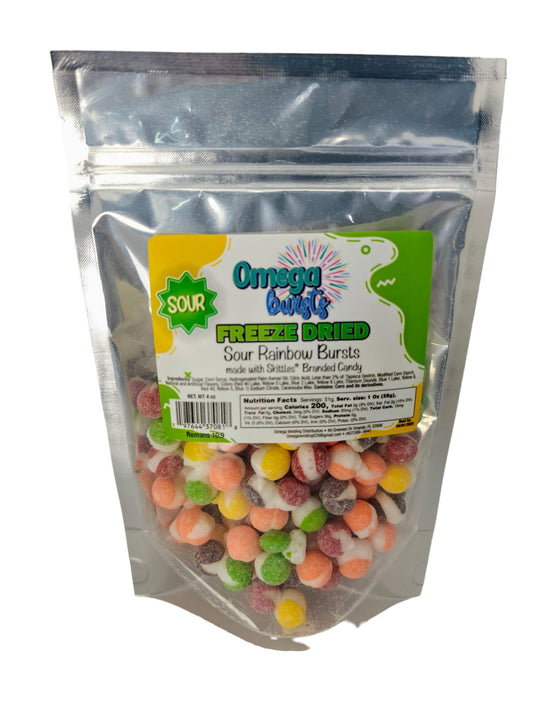 Omega Bursts Freeze Dried Candy "Sour Rainbow Bursts" 1ct/ 4 oz.